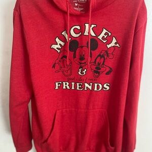 Like New Mickey and Friends Vintage look Red Hoodie (L)